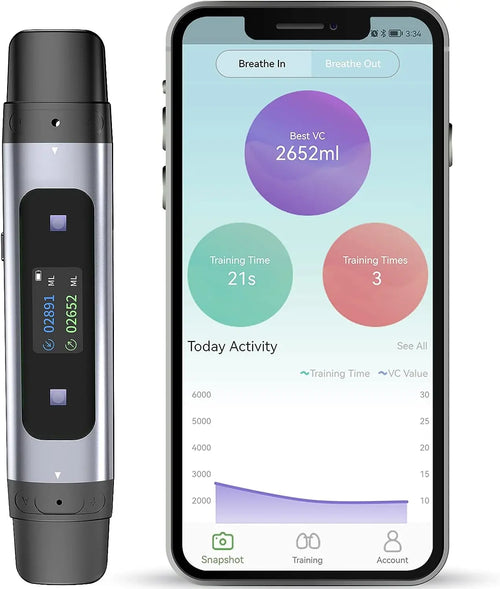 Used for Exercising Respiratory Health and Lung Muscles,Intelligent Breathing Trainer, Spirometer Fitness Strength Trainer