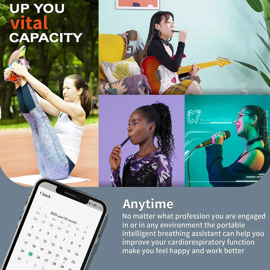 Used for Exercising Respiratory Health and Lung Muscles,Intelligent Breathing Trainer, Spirometer Fitness Strength Trainer