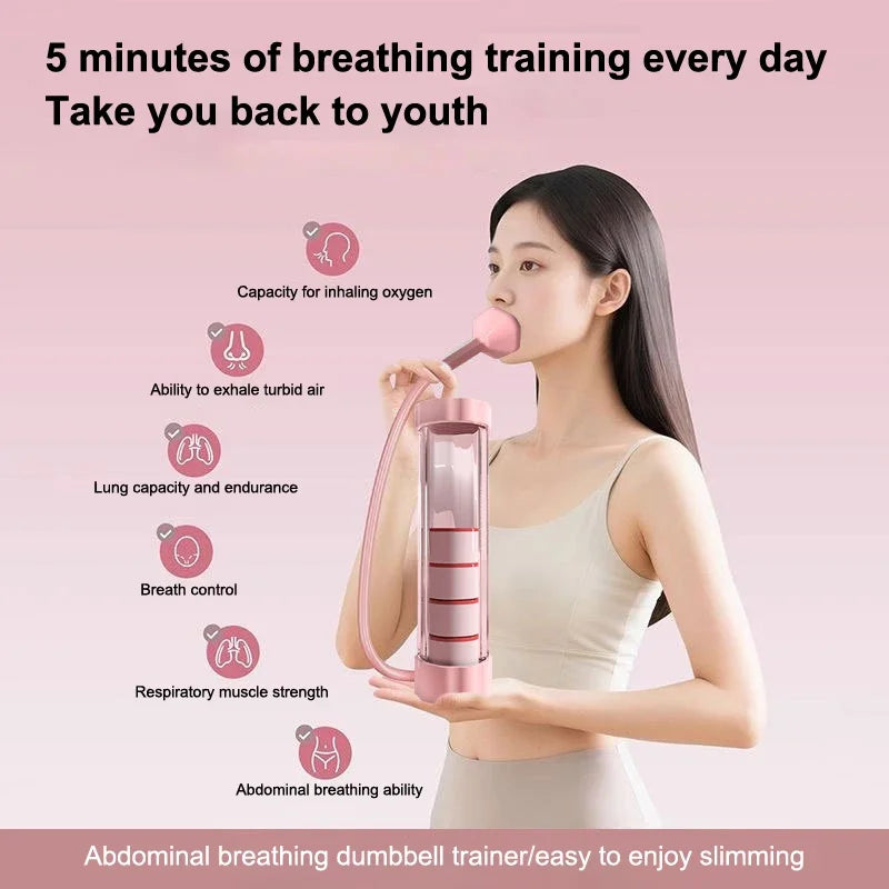 Adult-Friendly Lung Capacity Training Setup - Breathing Exercise Device for Building Muscles