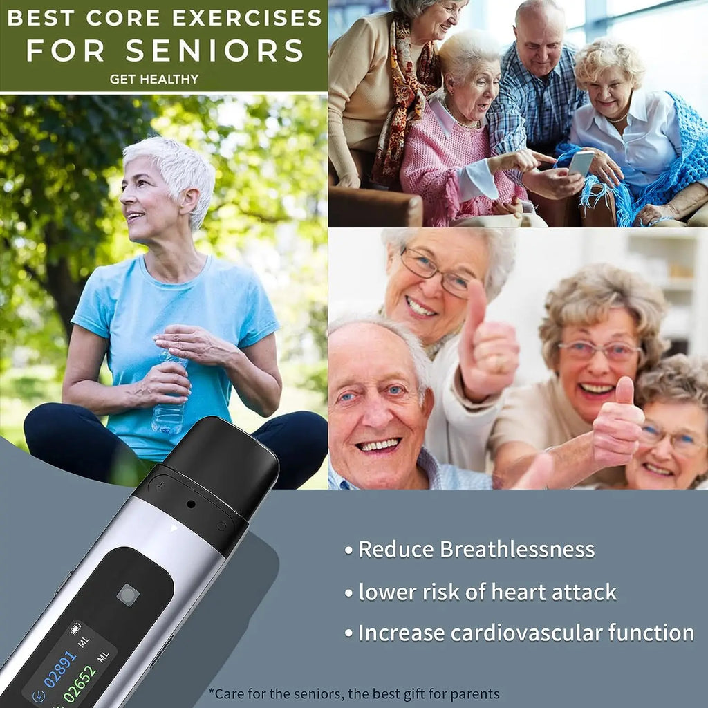 Used for Exercising Respiratory Health and Lung Muscles,Intelligent Breathing Trainer, Spirometer Fitness Strength Trainer