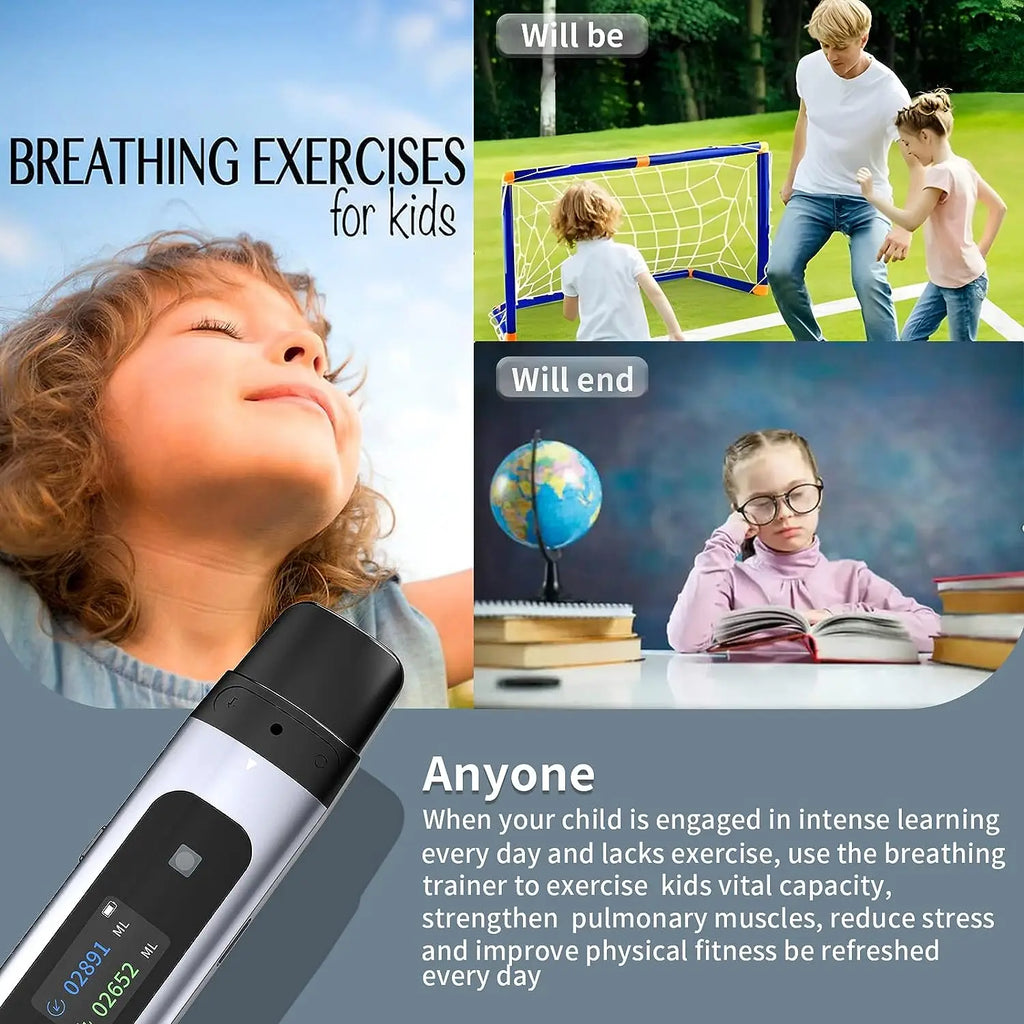 Used for Exercising Respiratory Health and Lung Muscles,Intelligent Breathing Trainer, Spirometer Fitness Strength Trainer